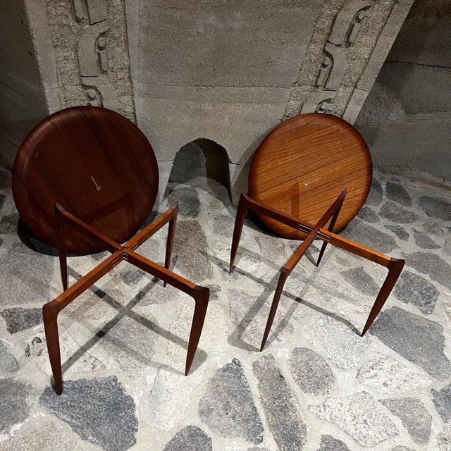 Engholm & Willumsen for Fritz Hansen Teak Side Tables Pair Mid-Century Danish Modern For Sale - Image 9 of 9