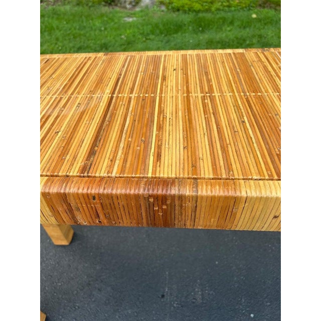 Billy Baldwin Style Wrapped Wicker Console Table With Minimalist Design For Sale - Image 18 of 18