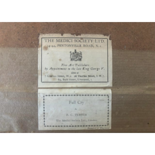 Framed Hunt Print Full Cry For Sale In Naples, FL - Image 6 of 7