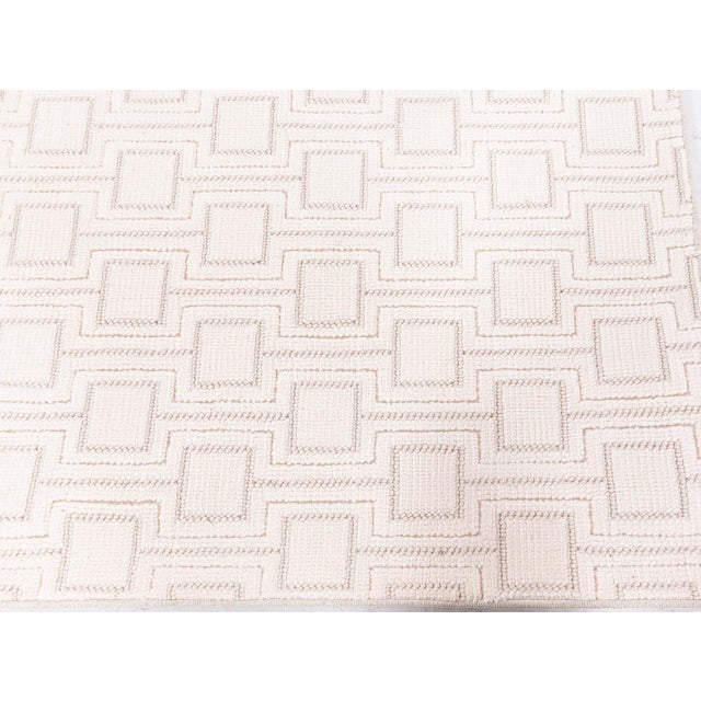 Contemporary Geometric Hand-Tufted Wool Runner by Doris Leslie Blau For Sale In New York - Image 6 of 7