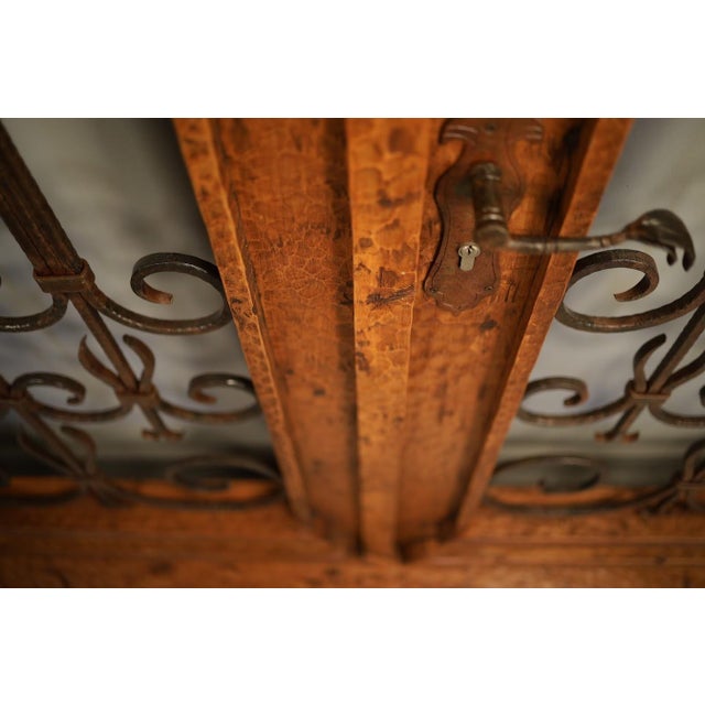 Handcrafted Solid Wood Rustic Double Exterior Door – Custom Mexican Design Made to Order For Sale - Image 9 of 16