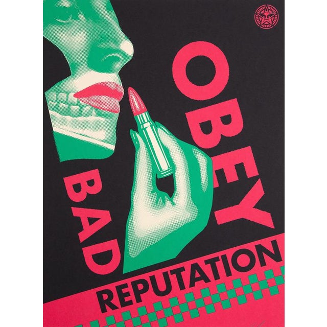Shepard FAIREY aka OBEY GIANT (1970) Bad reputation (Black edition) Original color screen print Signed and dated 2019 in...