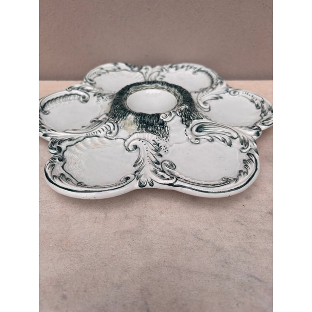 French French Majolica Oyster Plate, Circa 1890 For Sale - Image 3 of 4