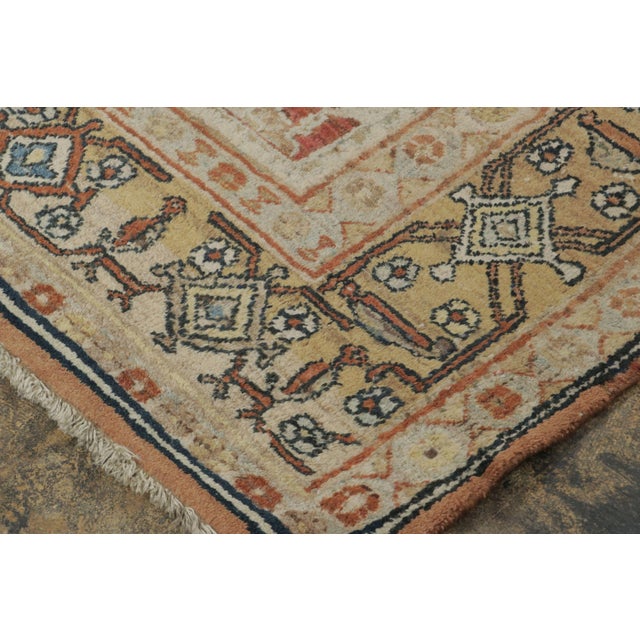 1920s Antique Persian Sultanabad Rug, Ivory Palmettes on Beige-Gold Field - Rug & Kilim For Sale - Image 5 of 8