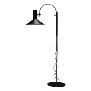 Black and Chrome Formel Floor Lamp attributed to Hans Due for Fog & Mørup, 1970s For Sale