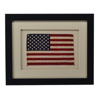 1959 Era 50 Star American Flag with Museum Framing and UV Acrylic For Sale