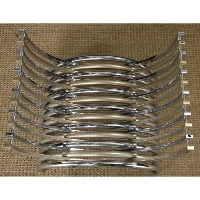 1970s Italian Chrome Sculptural Table Base, Modernist Dining or Coffee Table Base, Mid Century Modern Architectural Pedestal Base For Sale - Image 13 of 14