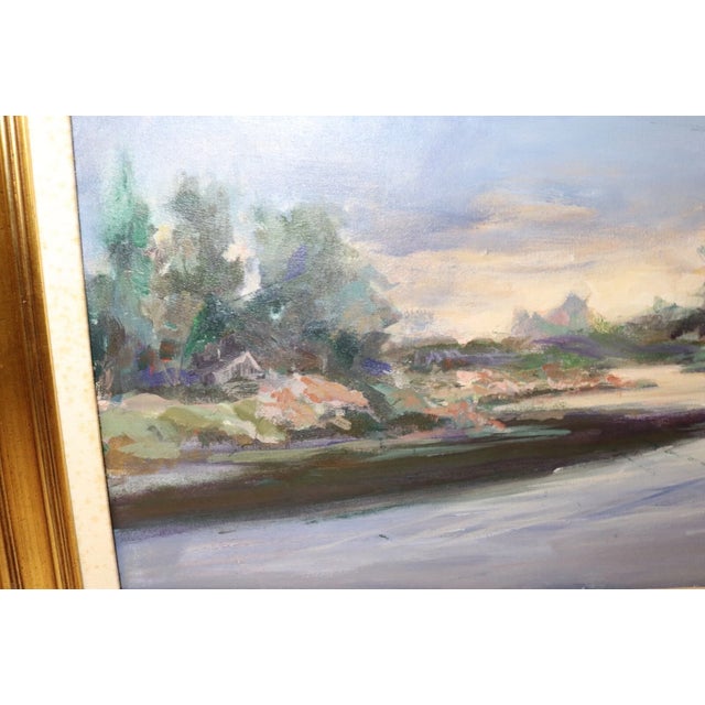 Large Vintage Original F. Perrutti Abstract Expressionism Oil Painting Landscape For Sale In New York - Image 6 of 12