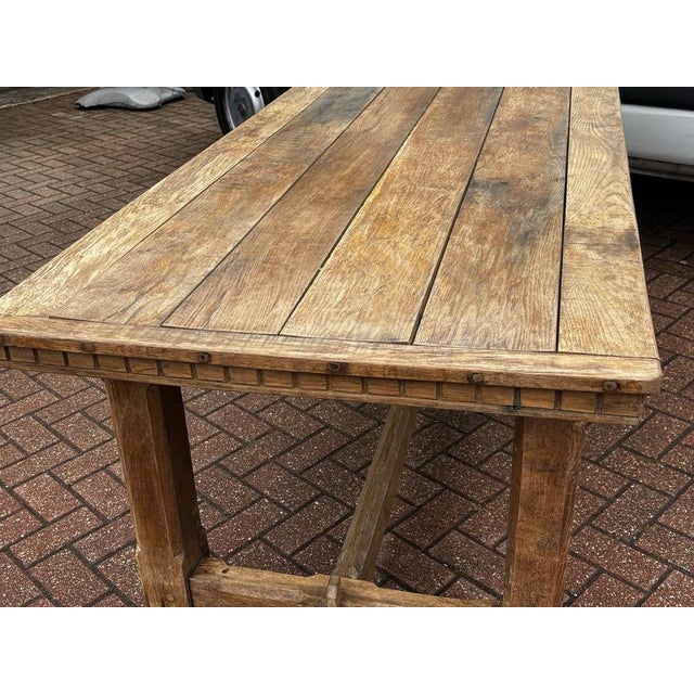 English Light Oak Refectory Dining Table For Sale - Image 5 of 18