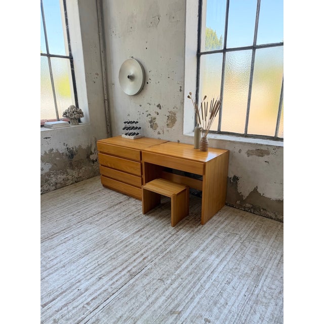 Savoie Desk, Chest of Drawers and Stool in Pine from Maison Regain, 1970s, Set of 4 For Sale - Image 8 of 18