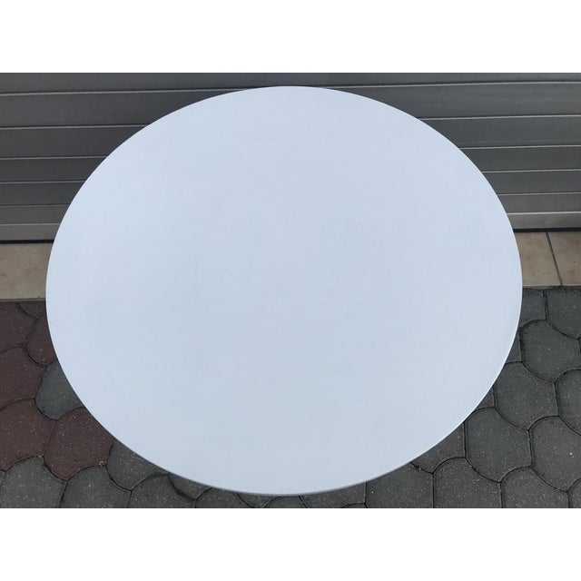 White Round Beech Table, 1950s For Sale - Image 12 of 18