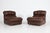 Very comfortable set of 2 sculptural seats in brown leather look fabric upholstery produced in 1970’s, Italy.Condition...