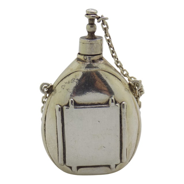 Vintage Italian Handmade Genuine Silver Canteen Perfume Bottle Figurine, 1980s For Sale