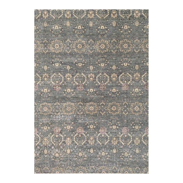 1990s Handwoven Transitional Area Rug 10x14 For Sale