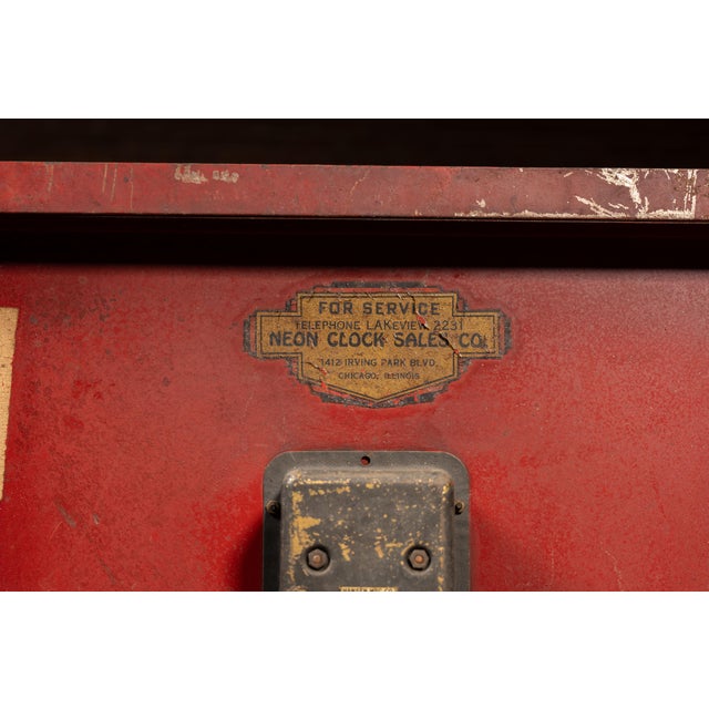 Vintage "Synchron" Neon Ad Clock With Uranium Glass Neon Tube For Sale - Image 11 of 11