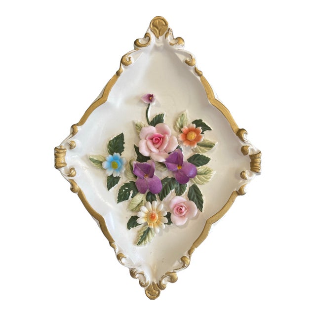 Vintage Lefton Floral Ceramic Wall Decor For Sale