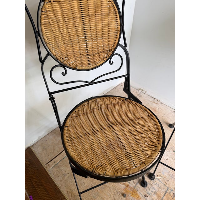 Black 1930s French Iron Bistro Chairs - A Pair For Sale - Image 8 of 11