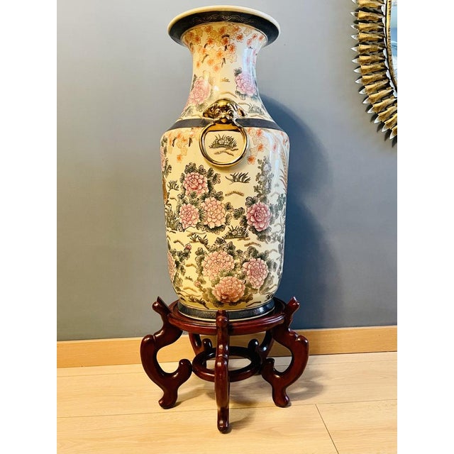 Vase with Gold Lion Ring by Chung Ah Porcelain Company, 1974 For Sale - Image 6 of 18