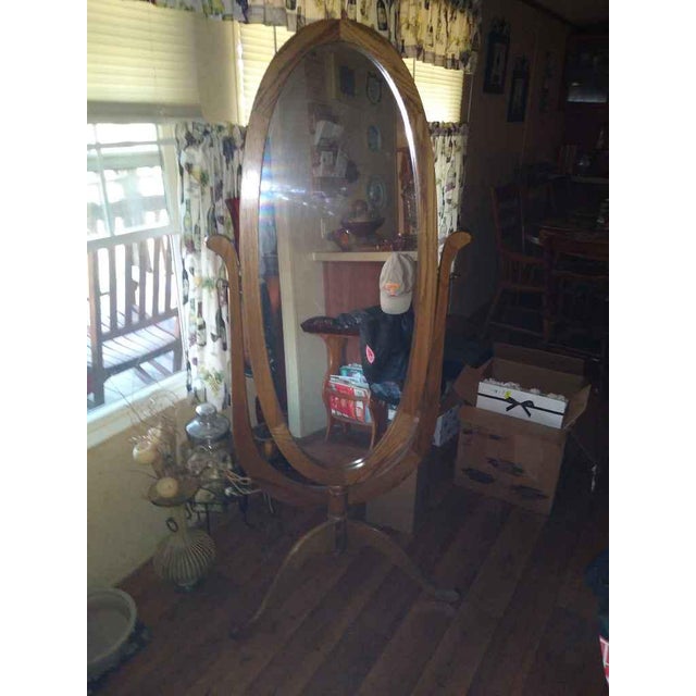 Vintage Oak Full Length Cheval Dressing Mirror Chairish