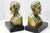 Wood 1960s Traditional Americana Solid Brass Abraham Lincoln Bust Bookends on Walnut Bases – A Pair For Sale - Image 7 of 15