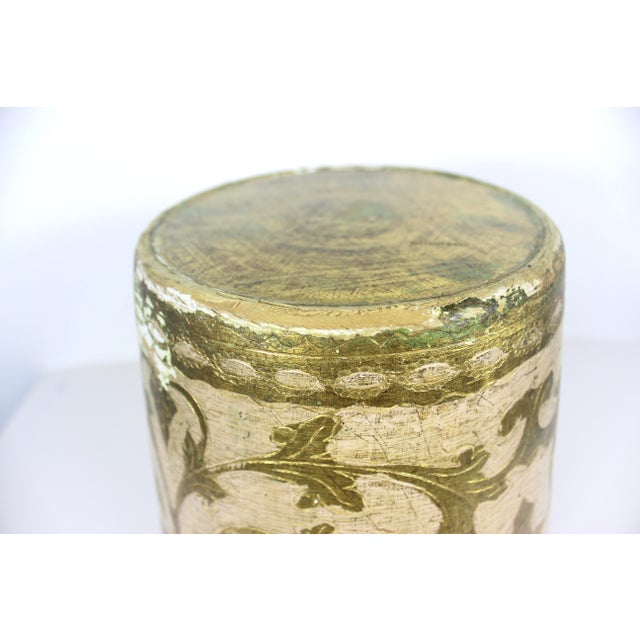 Vintage Italian Florentine Gilded Gilt Wood Waste Basket Gold Antique White For Sale - Image 10 of 13