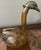 Art Deco 1930s Art Deco Amber Glass and Brass-Mounted Swan Decanter For Sale - Image 3 of 8