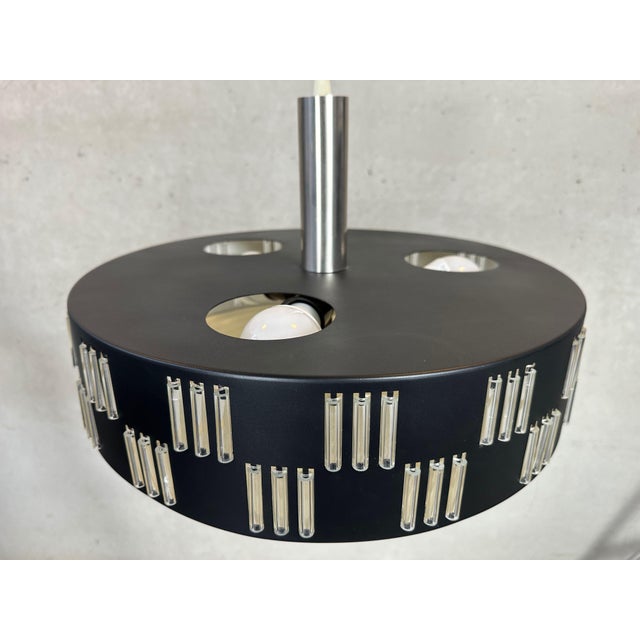 Vintage Space Age Pendant Lamp in Glass, 1970s For Sale - Image 9 of 11