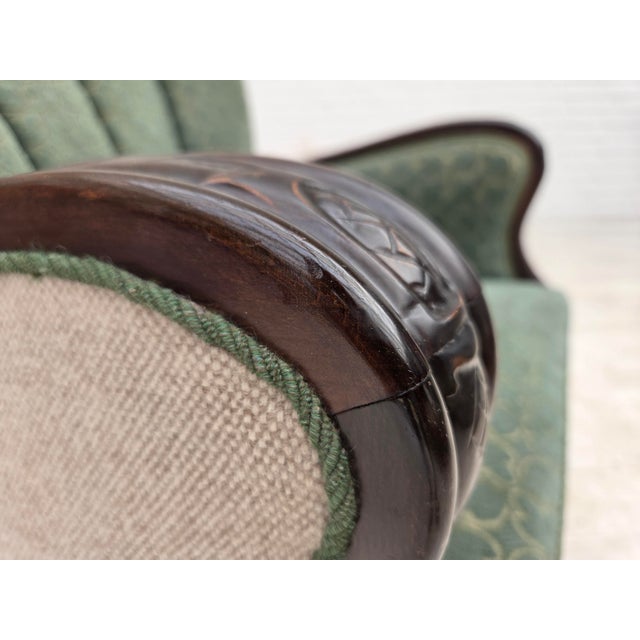 Danish Relax Chair in Furniture Wool and Oak Wood, 1960s For Sale - Image 6 of 18