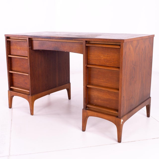 Lane Rhythm Mid Century 6 Drawer Walnut Double Sided Desk Chairish