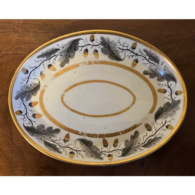 Brown Antique 18th Century George III Worcester Porcelain Tea Pot Stand Decorated With Oak Leaf Garland and Acorns For Sale - Image 8 of 8