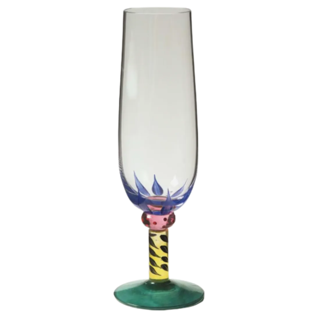 1980s Kosta Boda Palm Trees Champagne Flutes Set of 4 | Chairish