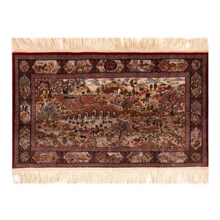 Nazmiyal Collection Vintage Microknot Silk Rug For Sale
