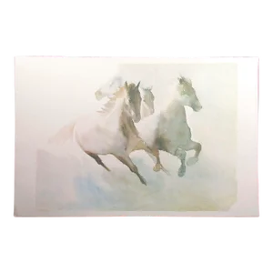 Beatrice Bulteau "Fraicheur" Signed Serigraph Fine Art Horses France 1987