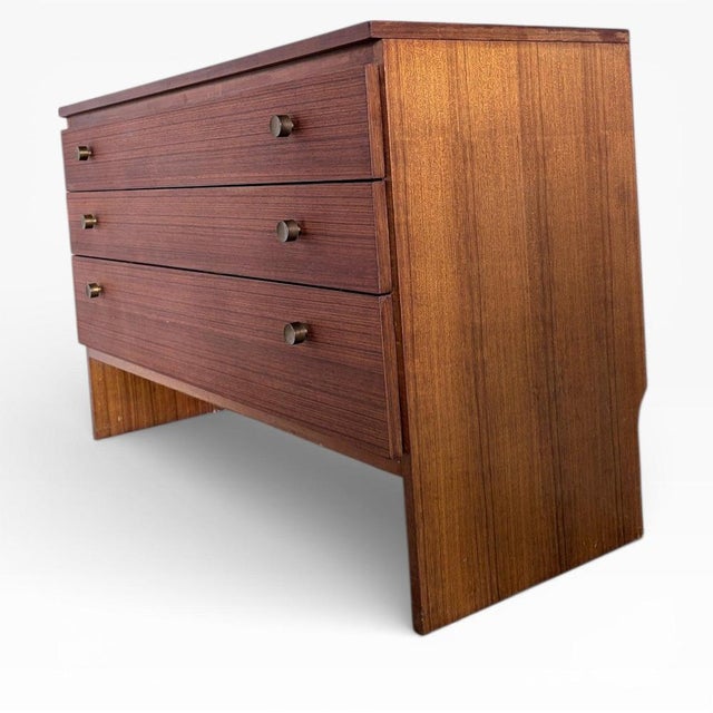 Mid-Century Teak Dresser with Brass Drawer Pulls from Meredew For Sale - Image 4 of 7