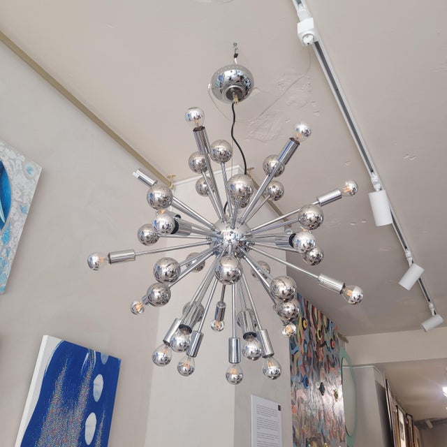 Space Age Sputnik Lamp in Chrome Metal, Germany, 1970s For Sale - Image 6 of 17