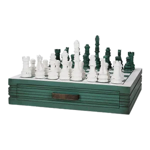 Green and White Chess Board