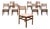Brazilian Modern Set of Eight Chairs in Caviuna Wood & Linen, Alexandre Rapoport, 1960s For Sale