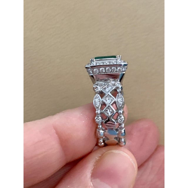 2.0 Carat Emerald Cut Colombian Emerald and Diamond Designer Doris Panos's Ring For Sale In New York - Image 6 of 18