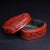 Red Vintage Chinese Carved Cinnabar Lacquer Heart-Shaped Box, Dragon & Phoenix Among Peonies For Sale - Image 8 of 10