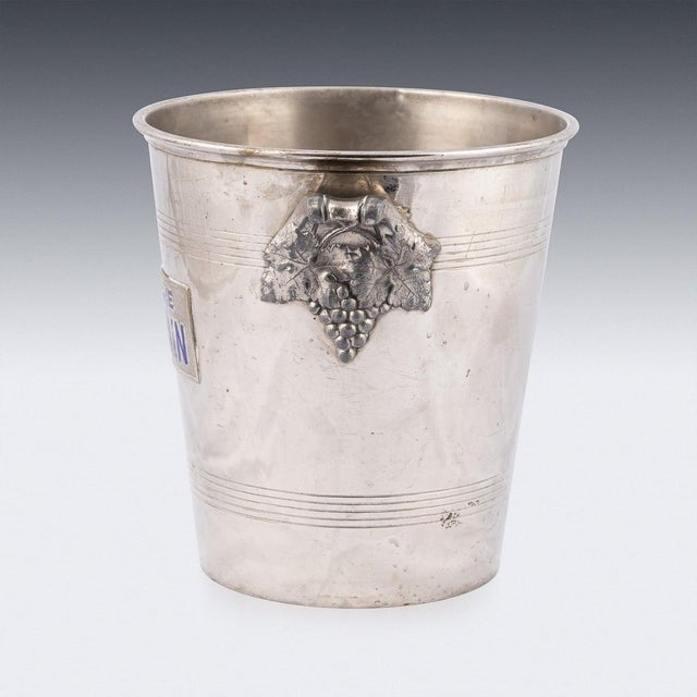 Vintage French Silver Plated Champagne Cooler from H. Germain, 1930 For Sale - Image 11 of 13