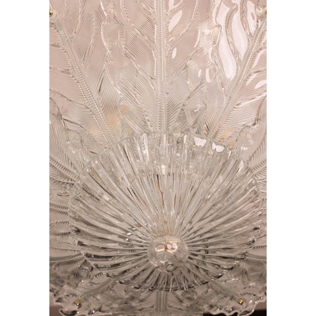 Metal Italian Mid-Century Large Transparent Murano Glass Ceiling Light For Sale - Image 7 of 12