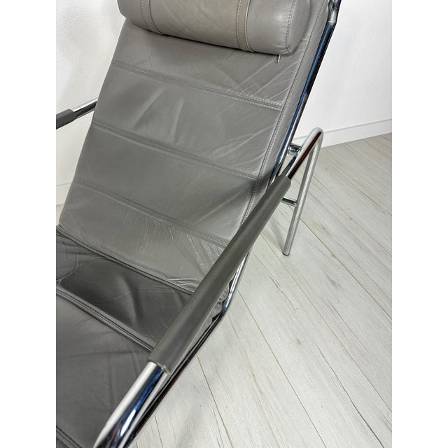 Metal Set of Vintage Italian Genni Lounge Chair with Ottoman by Gabriele Mucchi for Zanotta, 1980s For Sale - Image 7 of 10