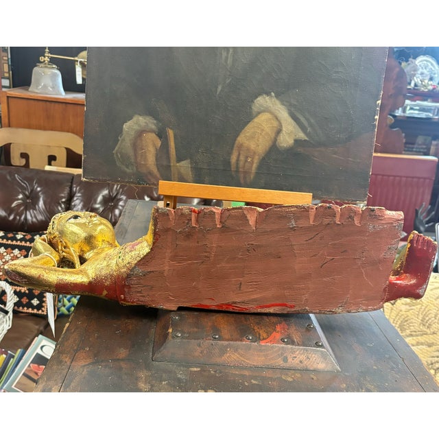 Hand Carved Reclining Buddha Giltwood For Sale In San Francisco - Image 6 of 9