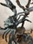 Contemporary Fighting Bluepoint Crab Brass Sculpture on Green Marble Base For Sale - Image 4 of 11