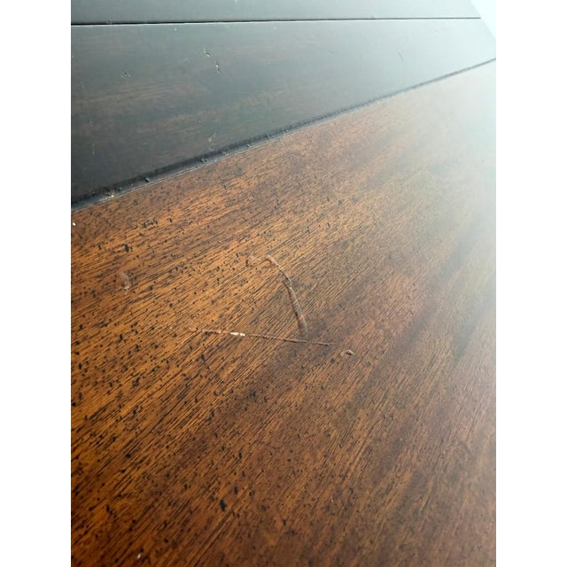 Vintage Asian-Style Black Lacquer Wood Round-to-Oval Extension Dining Table For Sale - Image 10 of 18