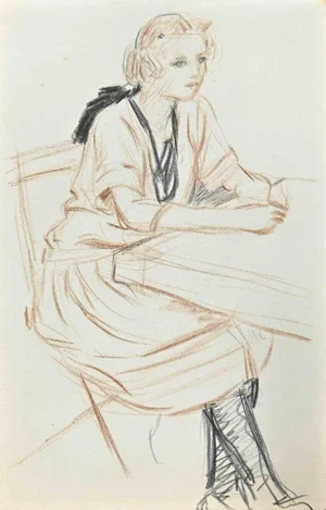 The Pupil, Original Drawing, Early 20th-Century