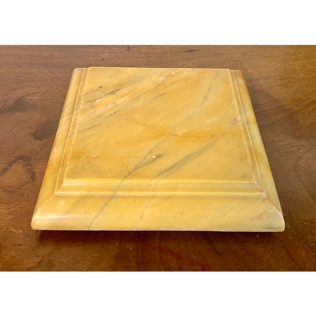 Antique 19th Century Italian Grand Tour Siena Marble Square Trivet or Dispay Base Plinth With Brass Feet For Sale - Image 11 of 13