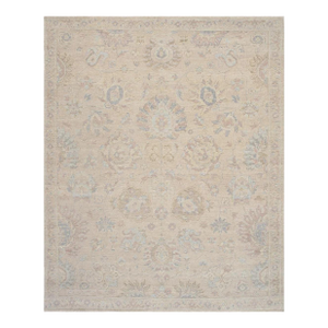 Pasargad Home Oushak Beige Wool Area Rug- 8' 2'' X 10' 0''