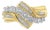 10K Two-Toned Diamond Bypass Ring (1 Cttw, H-I Color, SI2-I1 Clarity) - Size 6-1/2 For Sale