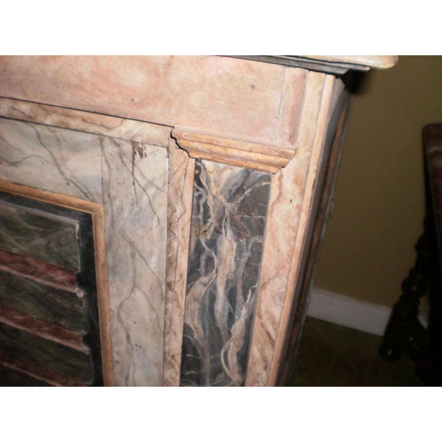 18th Century Italian Faux Marble Credenza For Sale - Image 4 of 8